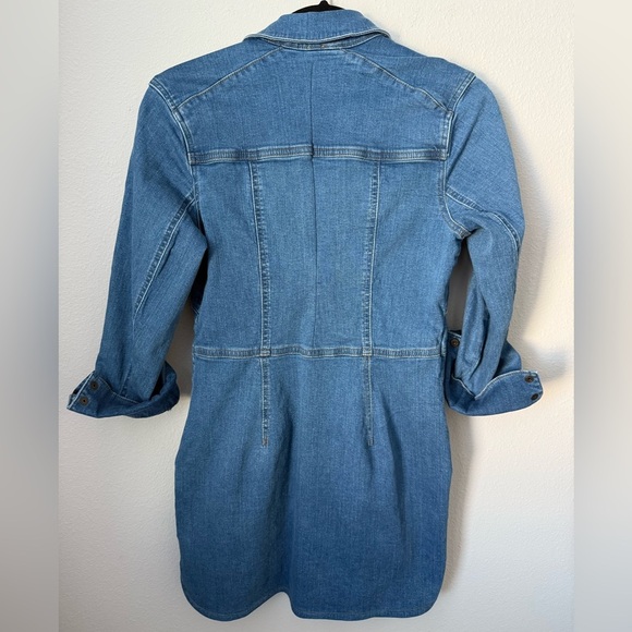 Free People Denim Dynomite Mini Dress Medium Wash Small - Picture 5 of 7